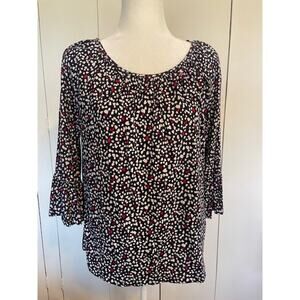 Michael Kors Size Small Crew Neck Blouse 3/4 Bell Sleeves